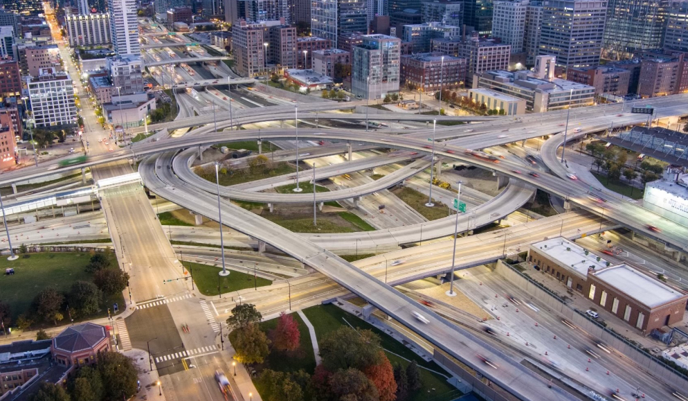 aerial view highway